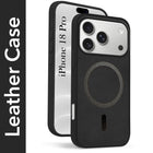 For Apple iPhone 18 Pro Back Cover Case Leather Finish (MagSafe Compatible Wireless Charging | Soft Touch | Camera Bump Protection)