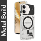 For Vivo iQOO Z11 Lite Metallic Back Cover Case (Metallic Camera Protection & Buttons | Translucent Milky Shade | Hard Polycarbonate)
