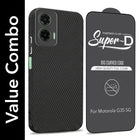 For Motorola Moto G35 5G Combo with Back Cover and 9H Tempered Glass (Liquid Silicone | Camera Protection | Oleophobic Coating Screen Glass)