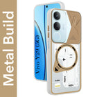 For Vivo Y29 Metallic Back Cover Case (Metallic Camera Protection & Buttons | Translucent Milky Shade | Hard Polycarbonate)