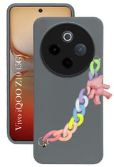 For Vivo iQOO Z10 Back Cover Case( Wrist Hanging Chain | Teddy Bracelet Charms | Dual Color Matte Finish | Full Camera Protection | Sleek and