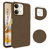 For Realme Narzo 80 Lite 4G Back Cover Case (Glass Like Camera Protection | Leather Feel | Minimalist Professional Grip)