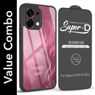 For Oppo F31 5G | Oppo F33 5G Combo with Back Cover and 9H Tempered Glass (Lifetime Anti-Yellow | Crystal Clear Shockproof | Oleophobic Coating Screen Glass)