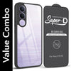 For Vivo V70 FE 5G Combo with Back Cover and 9H Tempered Glass (Lifetime Anti-Yellow | Crystal Clear Shockproof | Oleophobic Coating Screen Glass)