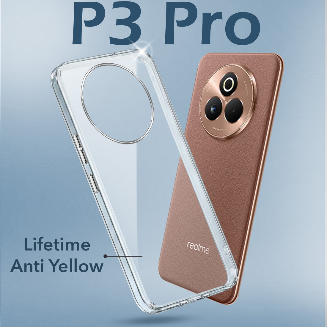 For Realme P3 Pro Lifetime Anti-Yellow Clear Back Cover Case (Sleek Hard Crystal | Shockproof and Camera Protection)