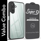 For Samsung Galaxy M36 | Samsung Galaxy F36 Combo with Back Cover and 9H Tempered Glass (Lifetime Anti-Yellow | Crystal Clear Shockproof | Oleophobic Coating Screen Glass)