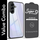 For Samsung Galaxy A36 5G Combo with Back Cover and 9H Tempered Glass (Lifetime Anti-Yellow | Crystal Clear Shockproof | Oleophobic Coating Screen Glass)