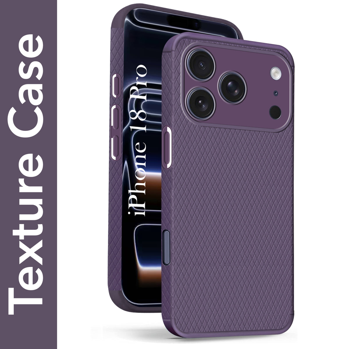 For iPhone 17 Pro | iPhone 18 Pro Back Cover Case(Camera Protection | Side Grip Texture | Soft and Flexible)