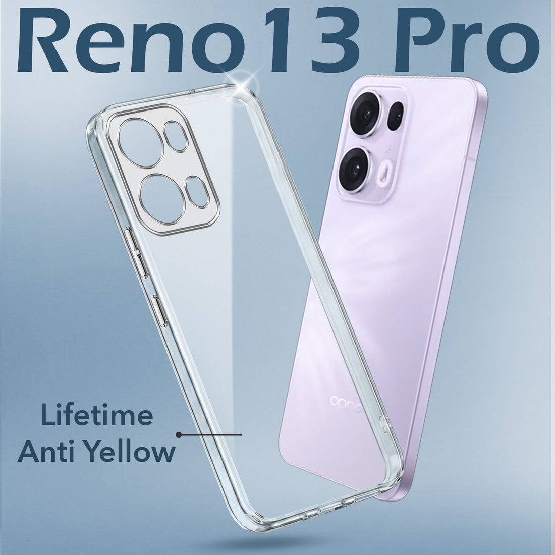 For Oppo Reno13 Pro 5G | Oppo Reno 13 Pro 5G Back Cover Case (Hard Anti Yellow Clear Case | Sleek Hard Crystal Clear | Drop & Camera Protection | Shockproof Polycarbonate)