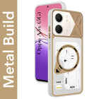 For Oppo A5X Metallic Back Cover Case (Metallic Camera Protection & Buttons | Translucent Milky Shade | Hard Polycarbonate)