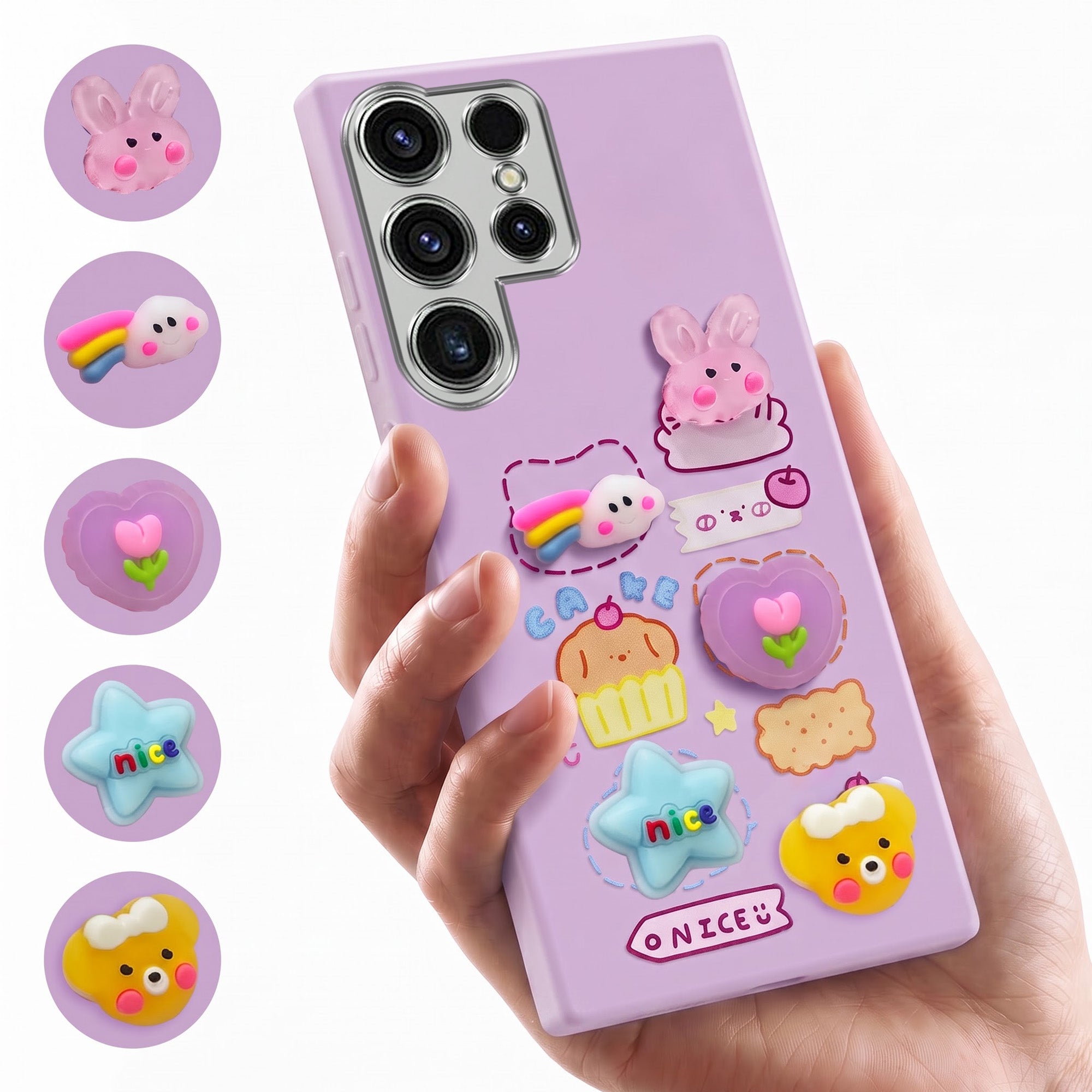 For Samsung Galaxy S23 Ultra Back Cover Case (3D Cute Cartoons | Hard Back Side Soft | Matte Premium Finish | HD Printing)