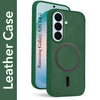 For Samsung Galaxy S26 5G Back Cover Case Leather Finish (MagSafe Compatible Wireless Charging | Soft Touch | Camera Bump Protection)