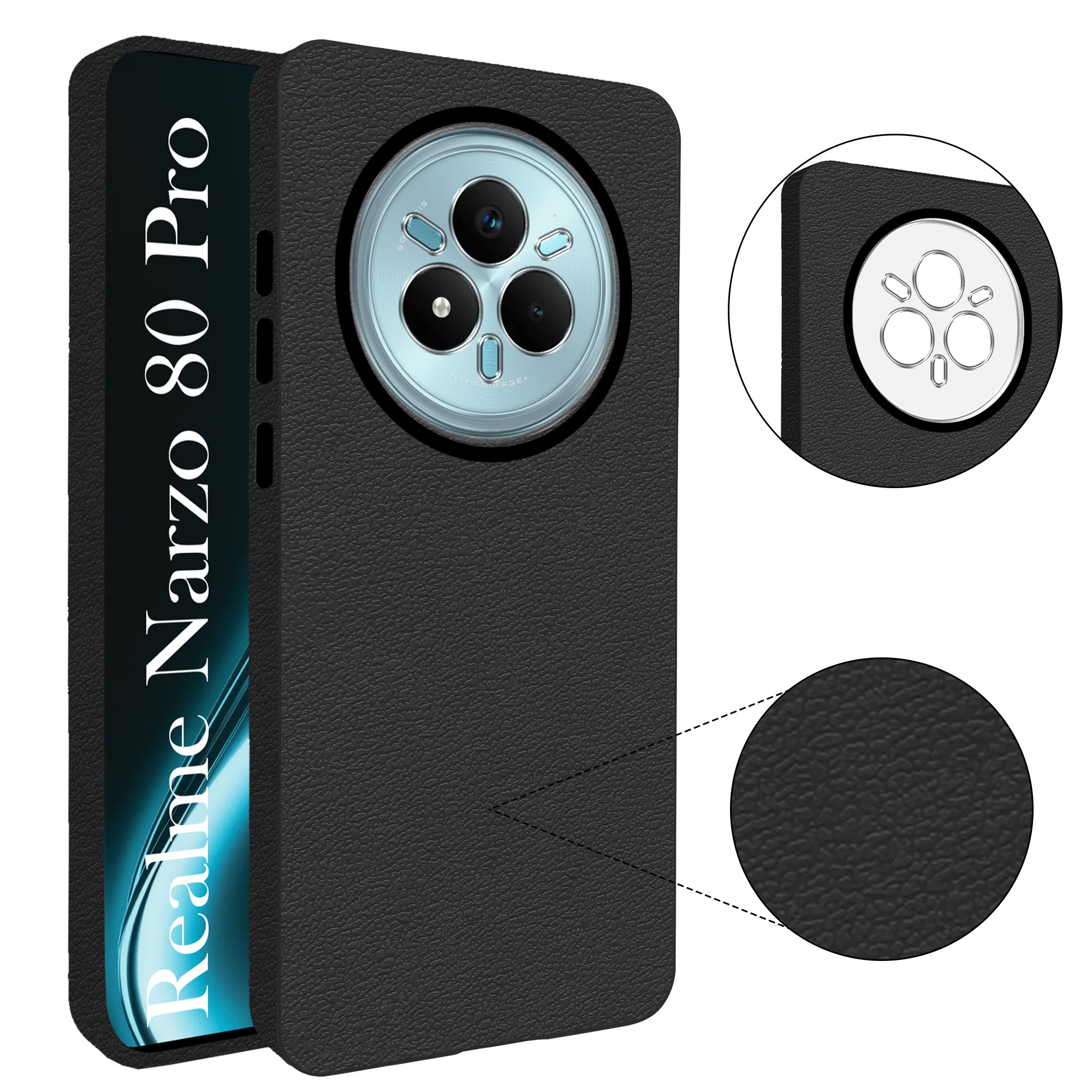 For Realme Narzo 80 Pro Back Cover Case (Glass Like Camera Protection | Leather Feel | Minimalist Professional Grip)
