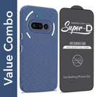 For Nothing Phone 3A Combo with Back Cover and 9H Tempered Glass (Liquid Silicone | Camera Protection | Oleophobic Coating Screen Glass)