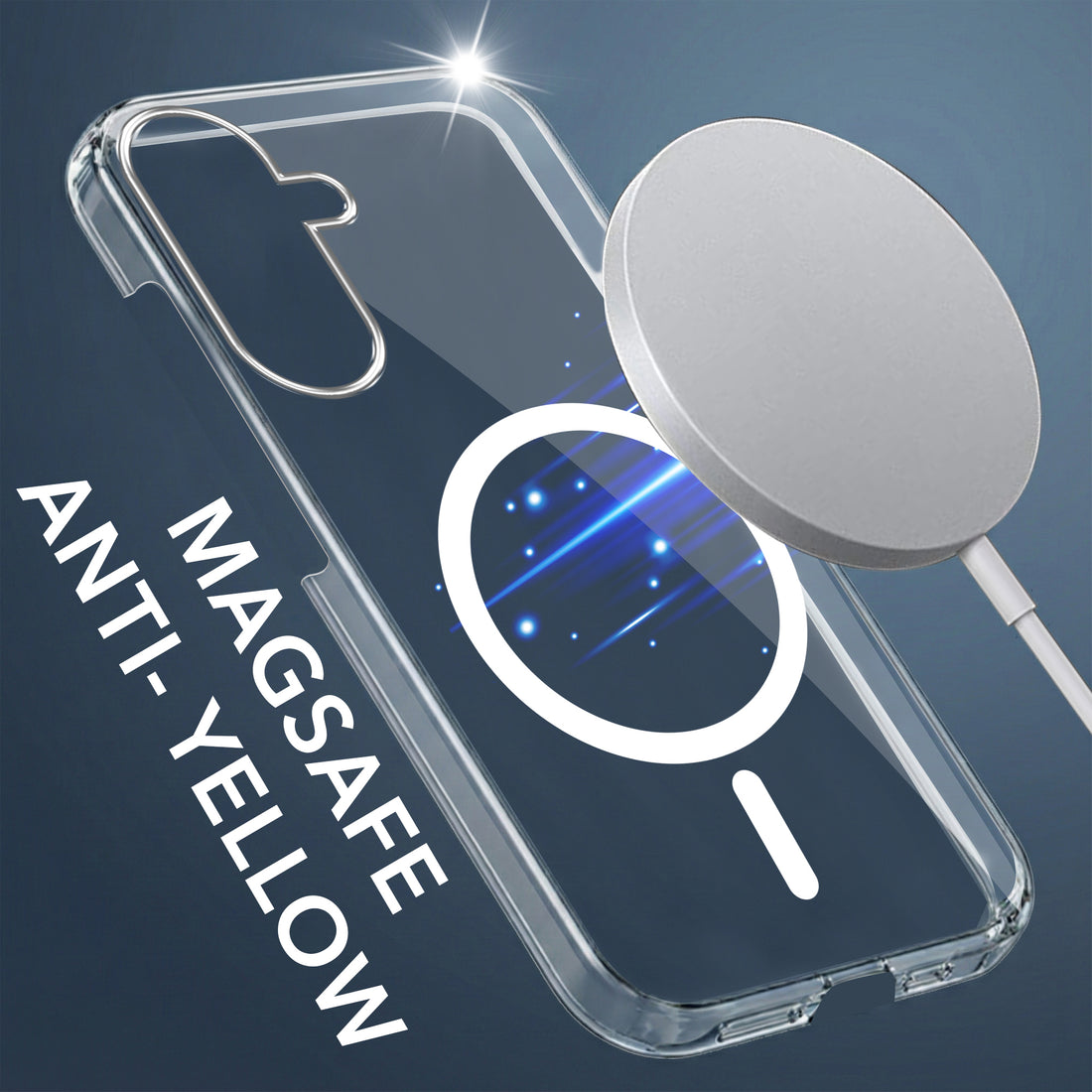 For Samsung Galaxy A57 5G Back Cover Case Lifetime Anti-Yellow MagSafe Compatible Clear (Sleek Hard Crystal | Shockproof and Camera Protection)