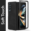For Samsung Galaxy Z Fold 4 5G Back Case Cover Premium Genuine Leather (Integrated Front Screen Protector | Inside Microfiber Cloth)