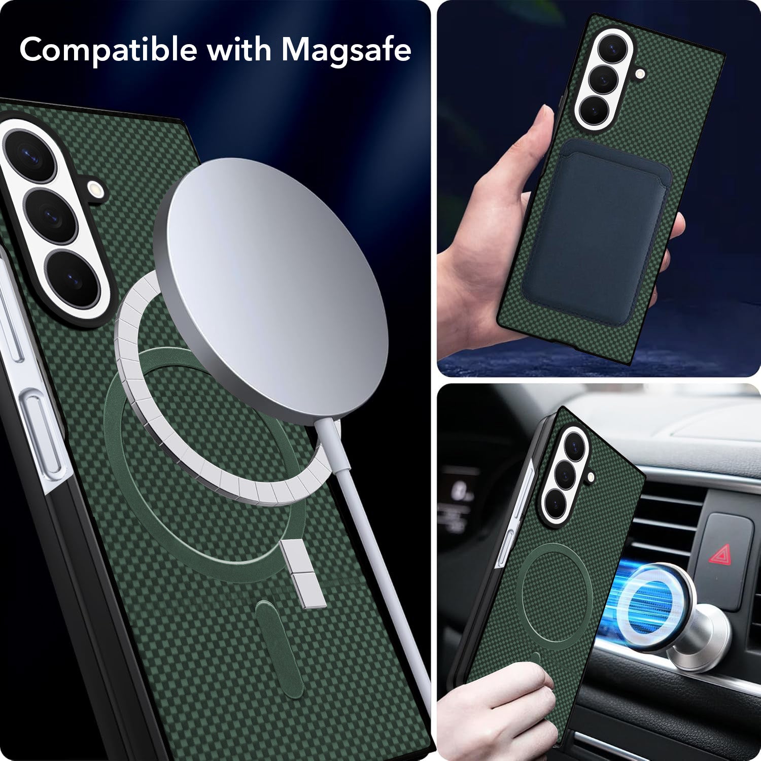 For Samsung Galaxy Z Fold 8 Ultra Back Case Cover (MagSafe Wireless Charging Compatible | Hexa Leather Finish | Inside Microfiber Cloth)