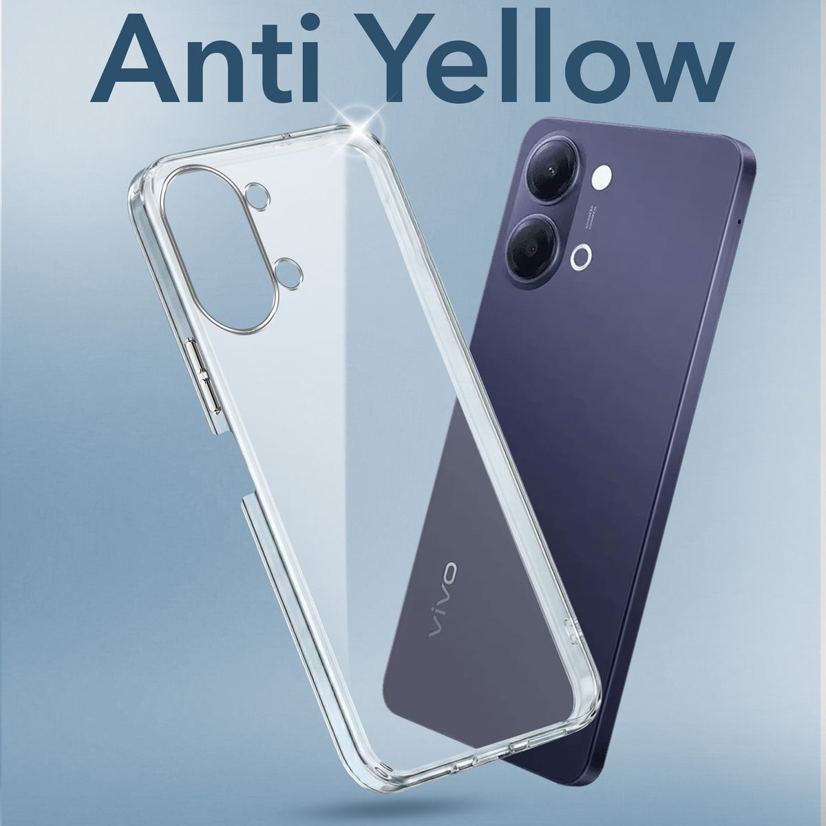For Vivo Y05 (4G) | Vivo T5 Lite (5G)  Back Cover Case Lifetime Anti-Yellow Clear (Sleek Hard Crystal | Shockproof and Camera Protection)