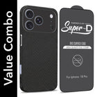 For Apple iPhone 18 Pro Combo with Back Cover and 9H Tempered Glass (Liquid Silicone | Camera Protection | Oleophobic Coating Screen Glass)
