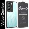 For Vivo T3 5G Combo with Back Cover and 9H Tempered Glass (Lifetime Anti-Yellow | Crystal Clear Shockproof | Oleophobic Coating Screen Glass)
