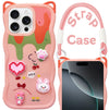For Apple iPhone 16 Pro Max Back Case Cover Strap (3D Embossed Figures | Strap Holder | 360* Soft Cushion with Camera Bump)