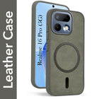 For Realme 16 Pro Back Cover Case Leather Finish (MagSafe Compatible Wireless Charging | Soft Touch | Camera Bump Protection)