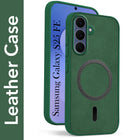 For Samsung Galaxy S25 FE Back Cover Case Leather Finish (MagSafe Compatible Wireless Charging | Soft Touch | Camera Bump Protection)