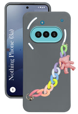 For Nothing Phone 3A Back Cover Case ( Wrist Hanging Chain | Teddy Bracelet Charms | Dual Color Matte Finish | Full Camera Protection | Sleek and