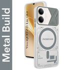 For Vivo iQOO Z11 Lite Metallic Back Cover Case (Metallic Camera Protection & Buttons | Translucent Milky Shade | Hard Polycarbonate)