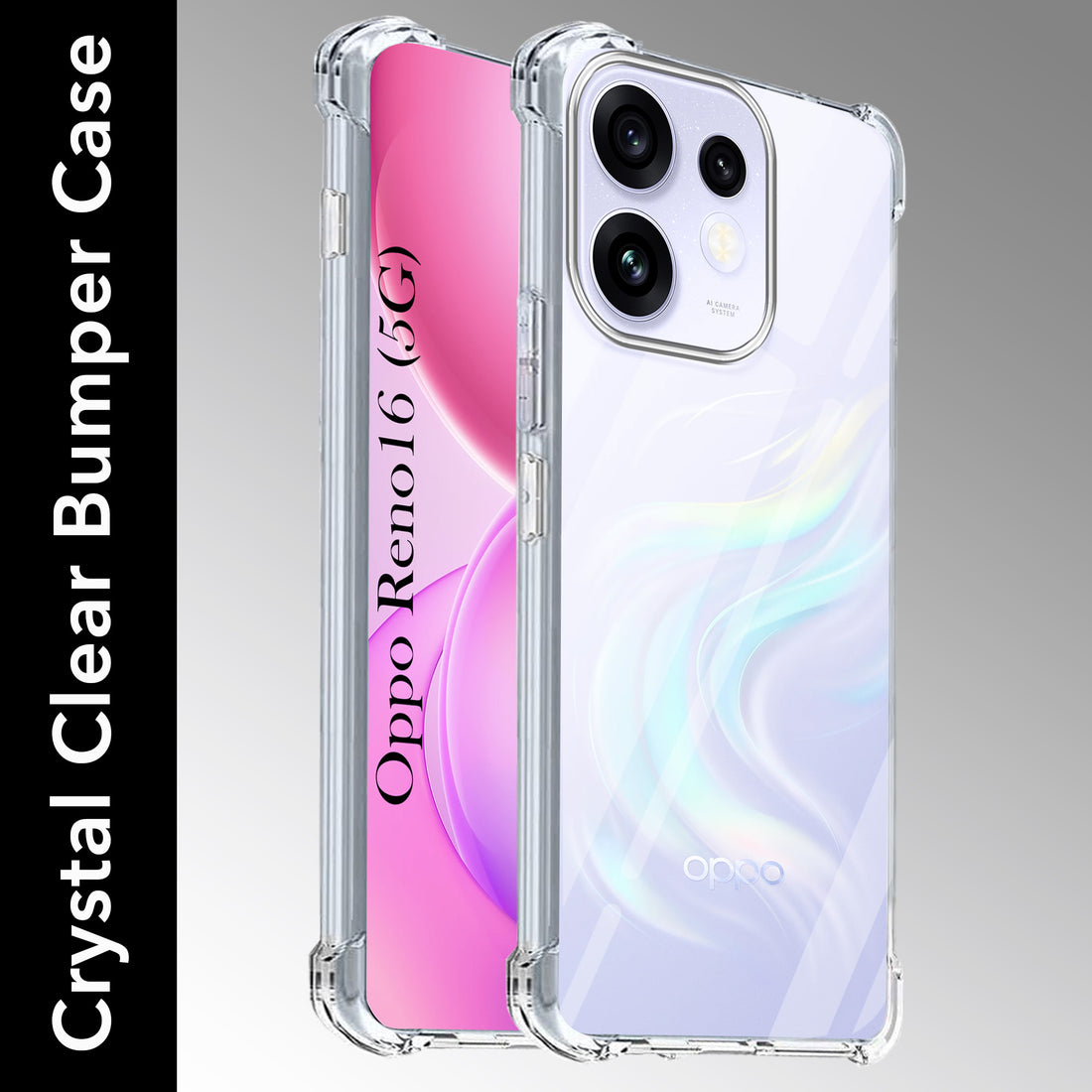 For Oppo Reno 16 Back Cover Shockproof Crystal-Clear (Drop & Camera Protection | Hard Polycarbonate)