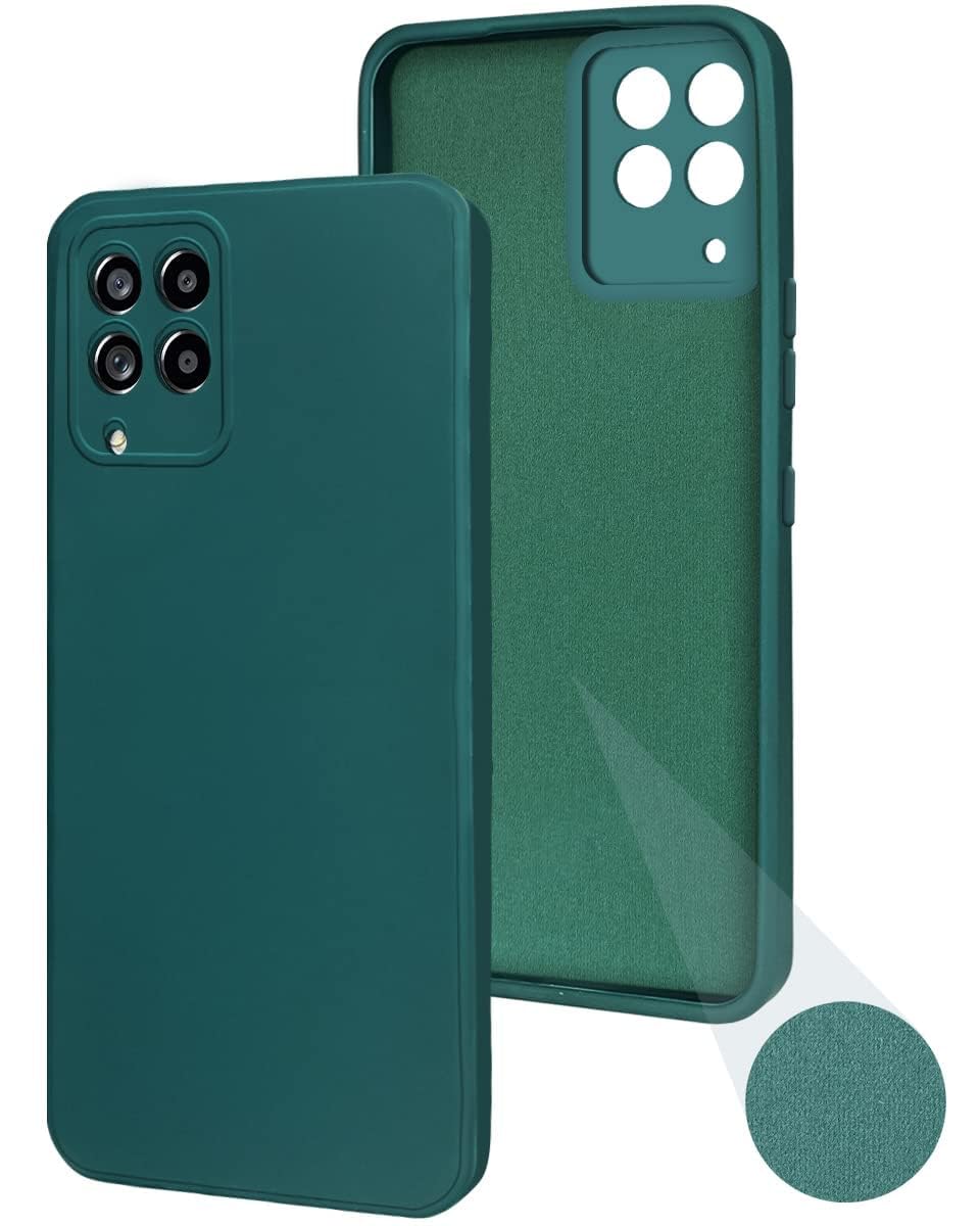 For Samsung Galaxy M53 5G Back Cover Case (Matte Finish Silicone with Inside Fiber cloth |Black)