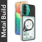 For Samsung Galaxy F70 Pro 5G Metallic Back Cover Case (Metallic Camera Protection & Buttons | Translucent Milky Shade | Hard Polycarbonate)