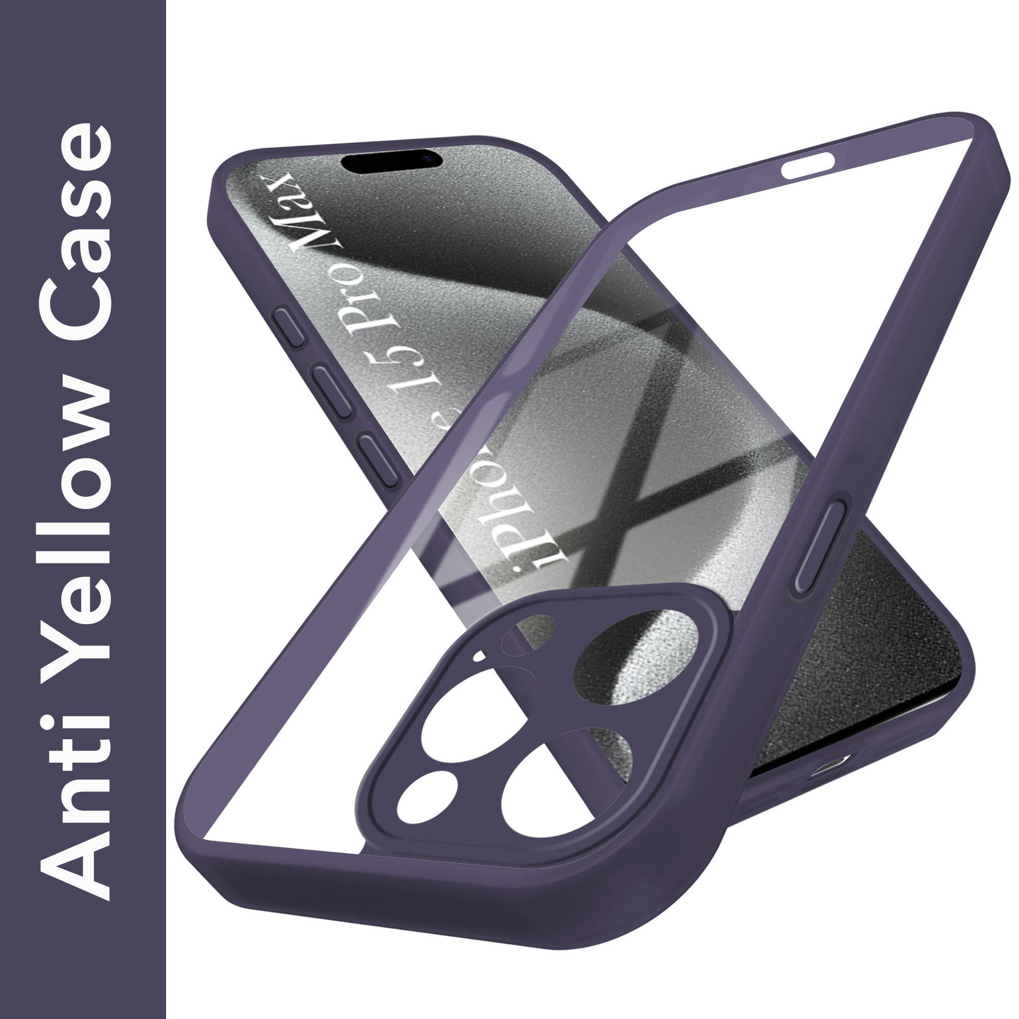 For Apple iPhone 15 Pro Max Back Cover Case Ultra-Hybrid (Lifetime Anti Yellow | Anti Scratch | Crystal Clear Shockproof)