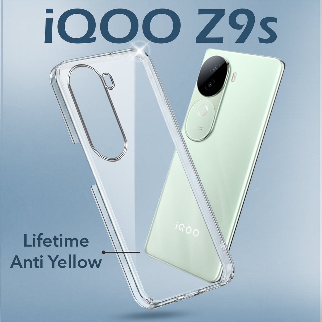 For Vivo iQOO Z9s Back Cover (Hard Anti Yellow Clear Case | Drop & Camera Protection | Shockproof Polycarbonate)