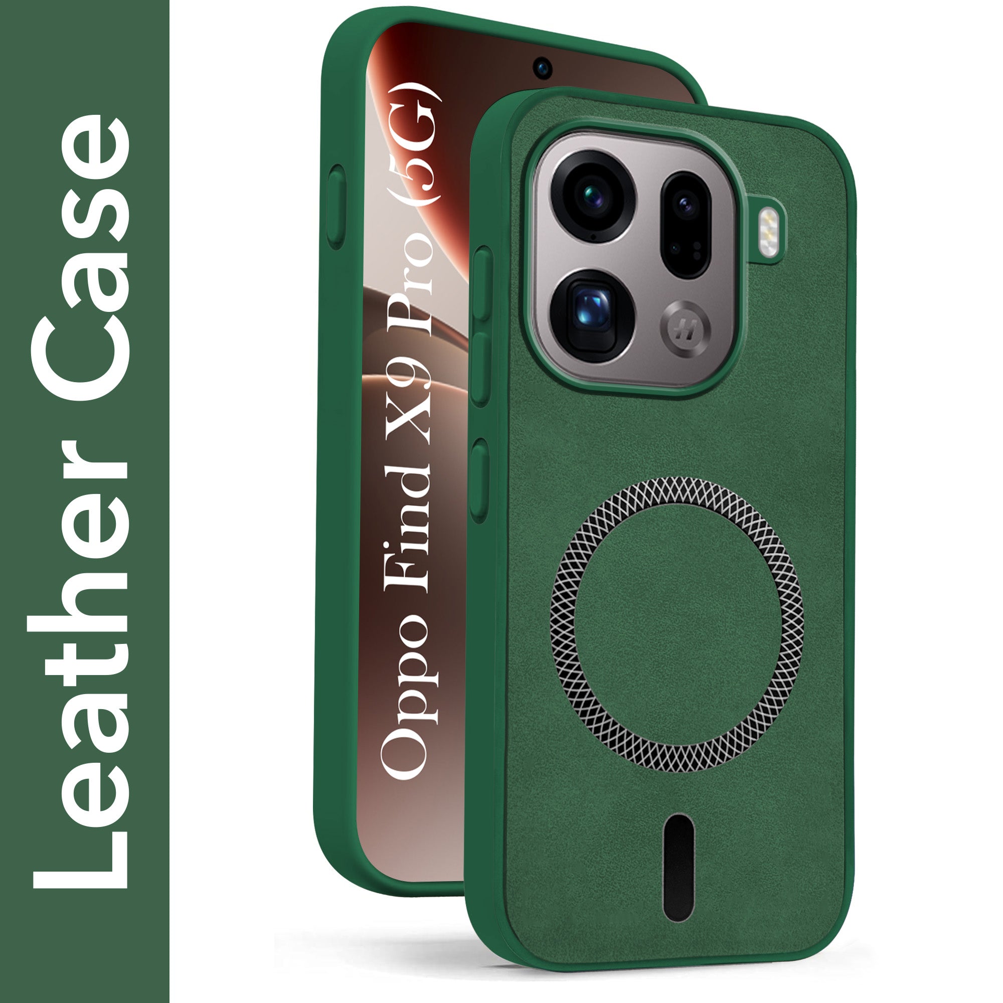 For Oppo Find X9 Pro Back Cover Case Leather Finish (MagSafe Compatible Wireless Charging | Soft Touch | Camera Bump Protection)