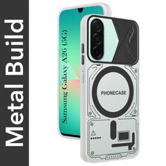 For Samsung Galaxy A26 5G Metallic Back Cover Case (Metallic Camera Protection & Buttons | Translucent Milky Shade | Hard Polycarbonate)