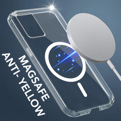 For Oppo Reno 6 Lite Back Cover Case Lifetime Anti-Yellow MagSafe Compatible Clear (Sleek Hard Crystal | Shockproof and Camera Protection)