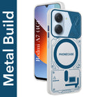 For Redmi A7 4G Metallic Back Cover Case (Metallic Camera Protection & Buttons | Translucent Milky Shade | Hard Polycarbonate)