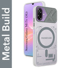 For Samsung Galaxy M17e Metallic Back Cover Case (Metallic Camera Protection & Buttons | Translucent Milky Shade | Hard Polycarbonate)