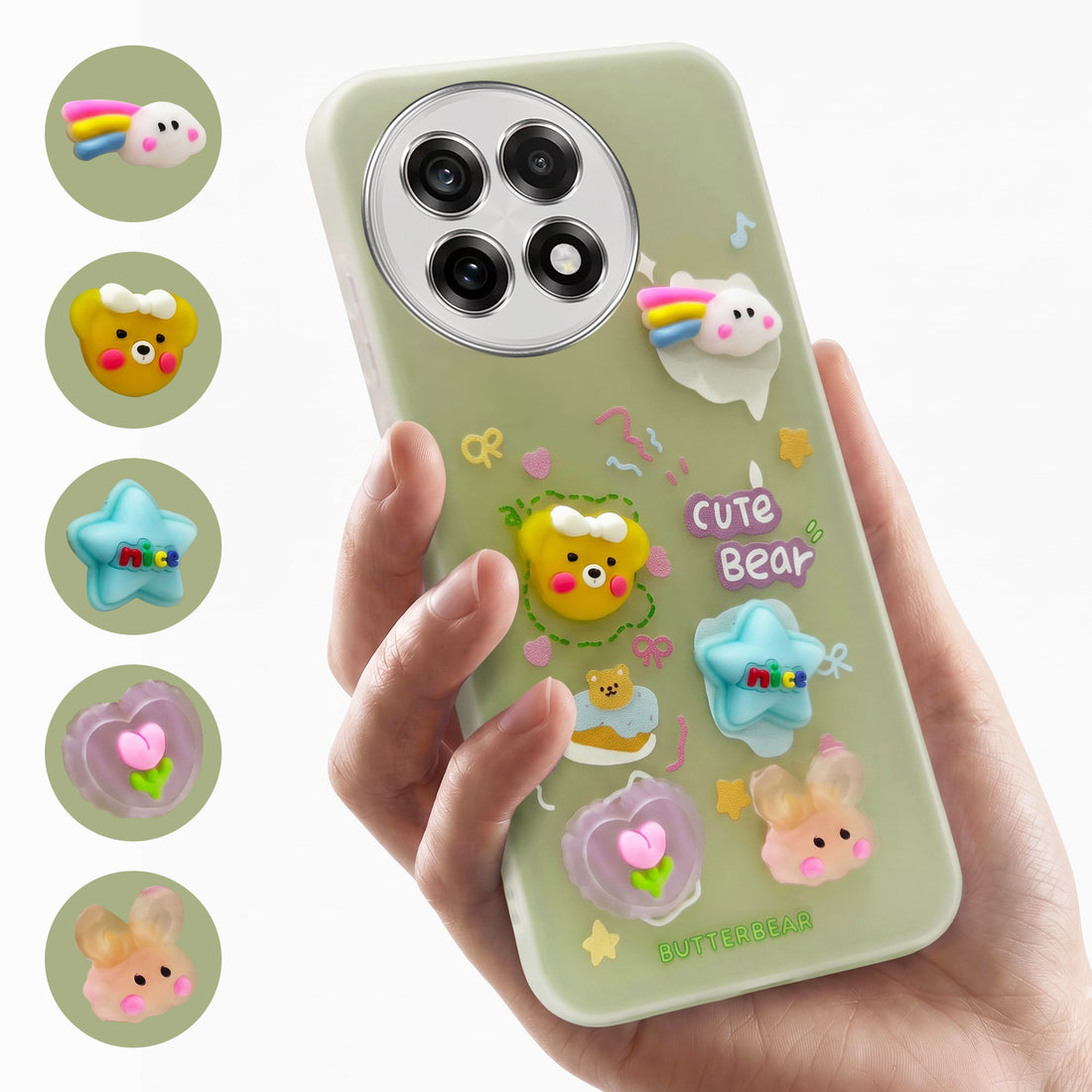 For OnePlus 13R Back Cover Case (3D Cute Cartoons | Hard Back Side Soft | Matte Premium Finish | HD Printing)