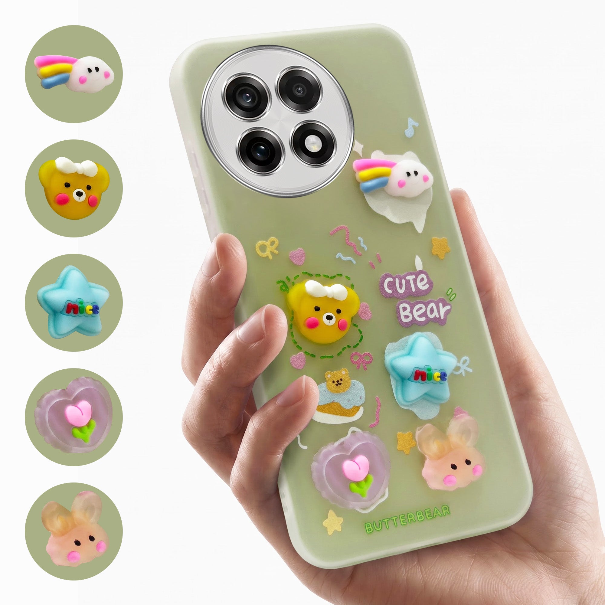 For OnePlus 13R Back Cover Case (3D Cute Cartoons | Hard Back Side Soft | Matte Premium Finish | HD Printing)