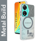 For Vivo T2 Metallic Back Cover Case (Metallic Camera Protection & Buttons | Translucent Milky Shade | Hard Polycarbonate)