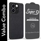 For Oppo Reno15 Pro Mini 5G | Oppo Reno 15 Pro Mini 5G Combo (Textured Grip Design | Micro-Fiber Cloth Inside | Oleophobic Coating Screen Glass)