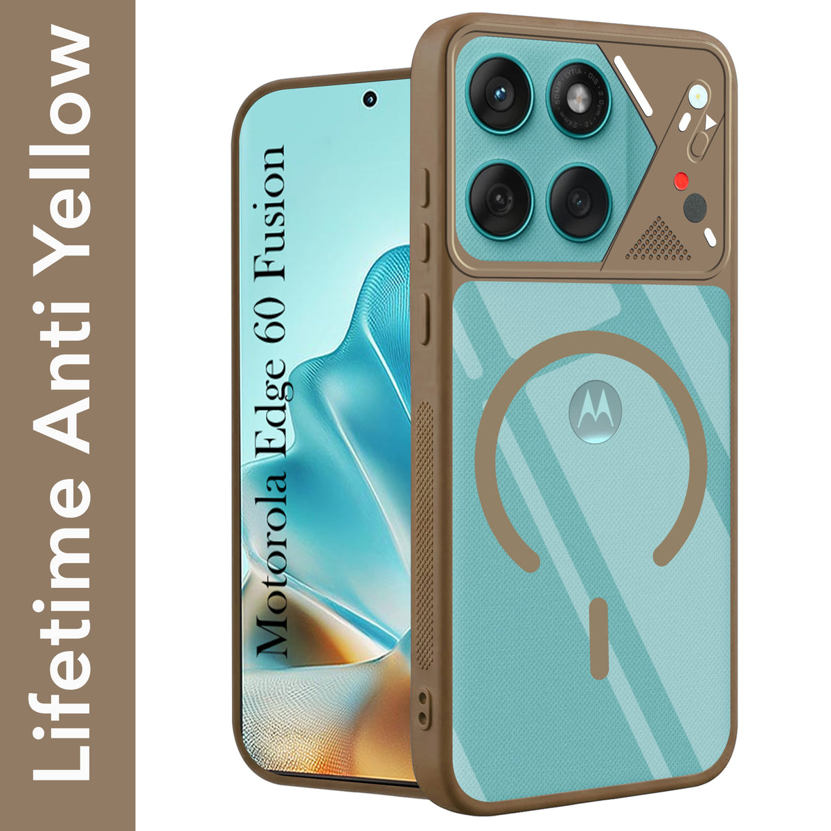 For Motorola Moto Edge 60 Fusion Back Cover Case Lifetime Anti-Yellow Clear (Camera Protection | Side Grip | Wireless MagSafe Compatible)