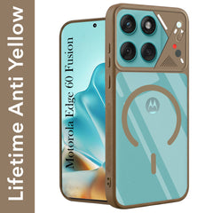 For Motorola Moto Edge 60 Fusion Back Cover Case Lifetime Anti-Yellow Clear (Camera Protection | Side Grip | Wireless MagSafe Compatible)