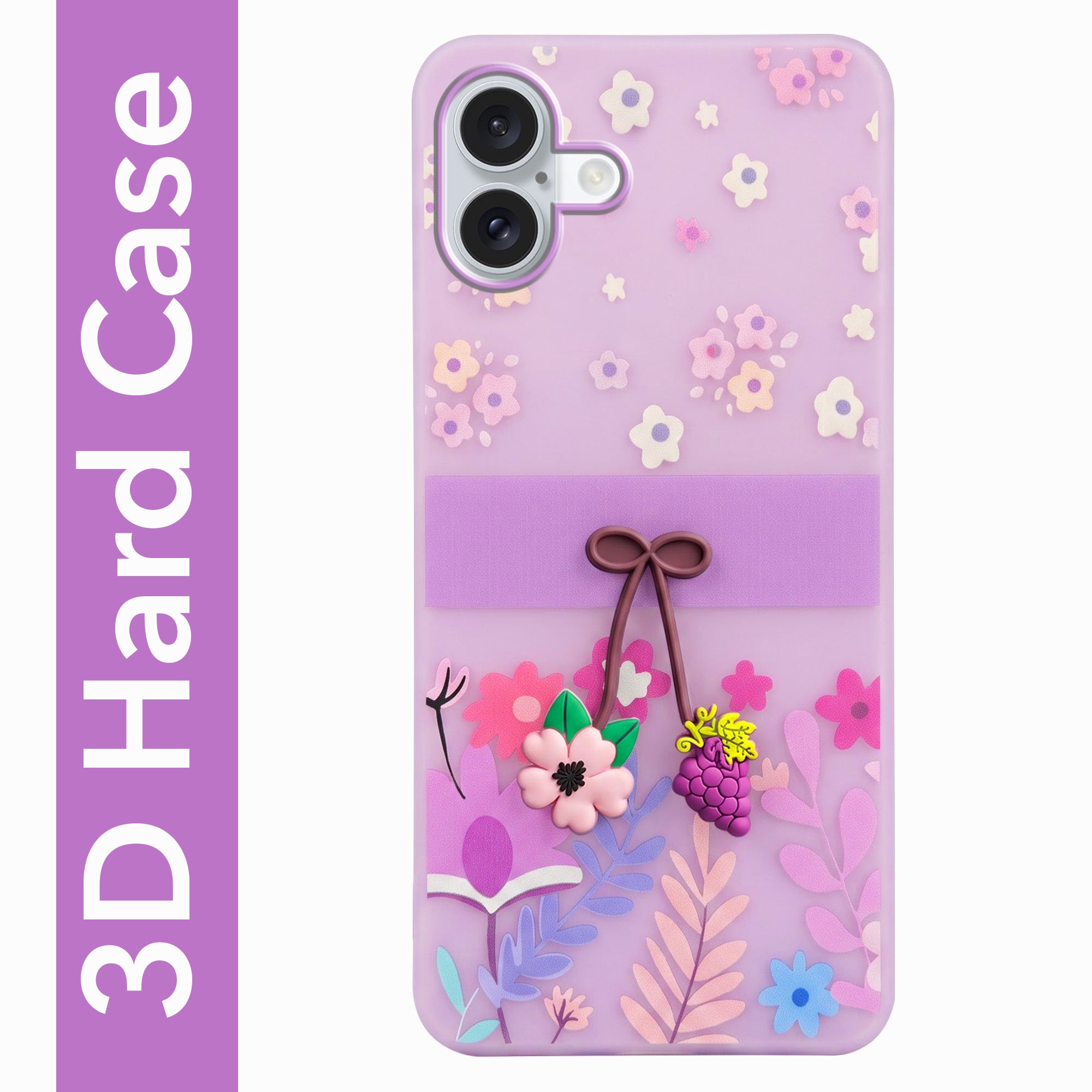 For Apple iPhone 16 Plus Back Cover Case (3D Cute Cartoons | Hard Back Side Soft | Matte Premium Finish | HD Printing)