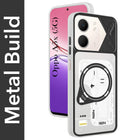 For Oppo A5X Metallic Back Cover Case (Metallic Camera Protection & Buttons | Translucent Milky Shade | Hard Polycarbonate)