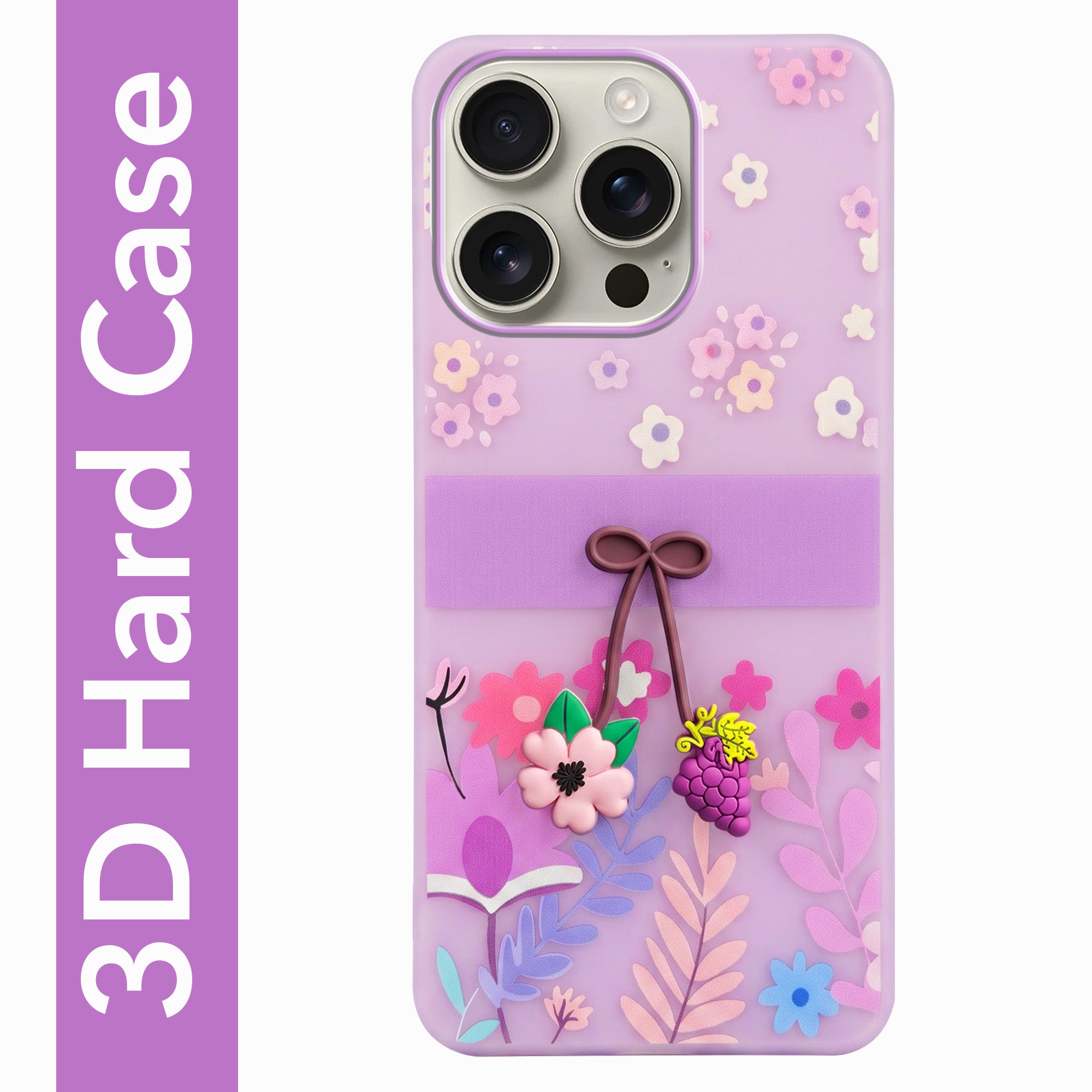 For Apple iPhone 16 Pro Back Cover Case (3D Cute Cartoons | Hard Back Side Soft | Matte Premium Finish | HD Printing)