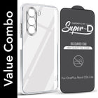 For OnePlus Nord CE 6 Lite Combo with Back Cover and 9H Tempered Glass (Lifetime Anti-Yellow | Sleek Hard Crystal | Oleophobic Coating Screen Glass)