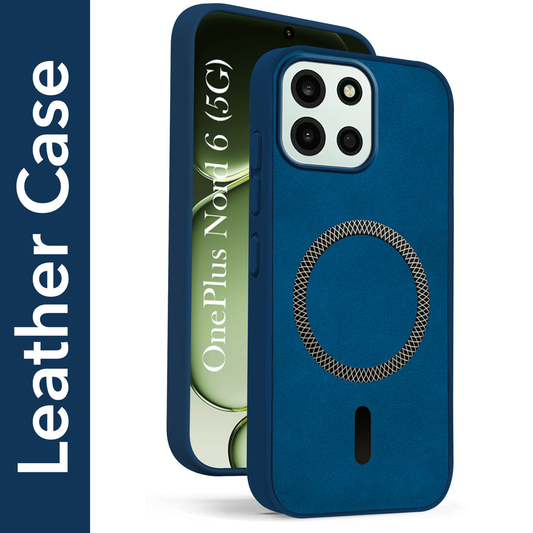 For OnePlus Nord 6 Back Cover Case Leather Finish (MagSafe Compatible Wireless Charging | Soft Touch | Camera Bump Protection)